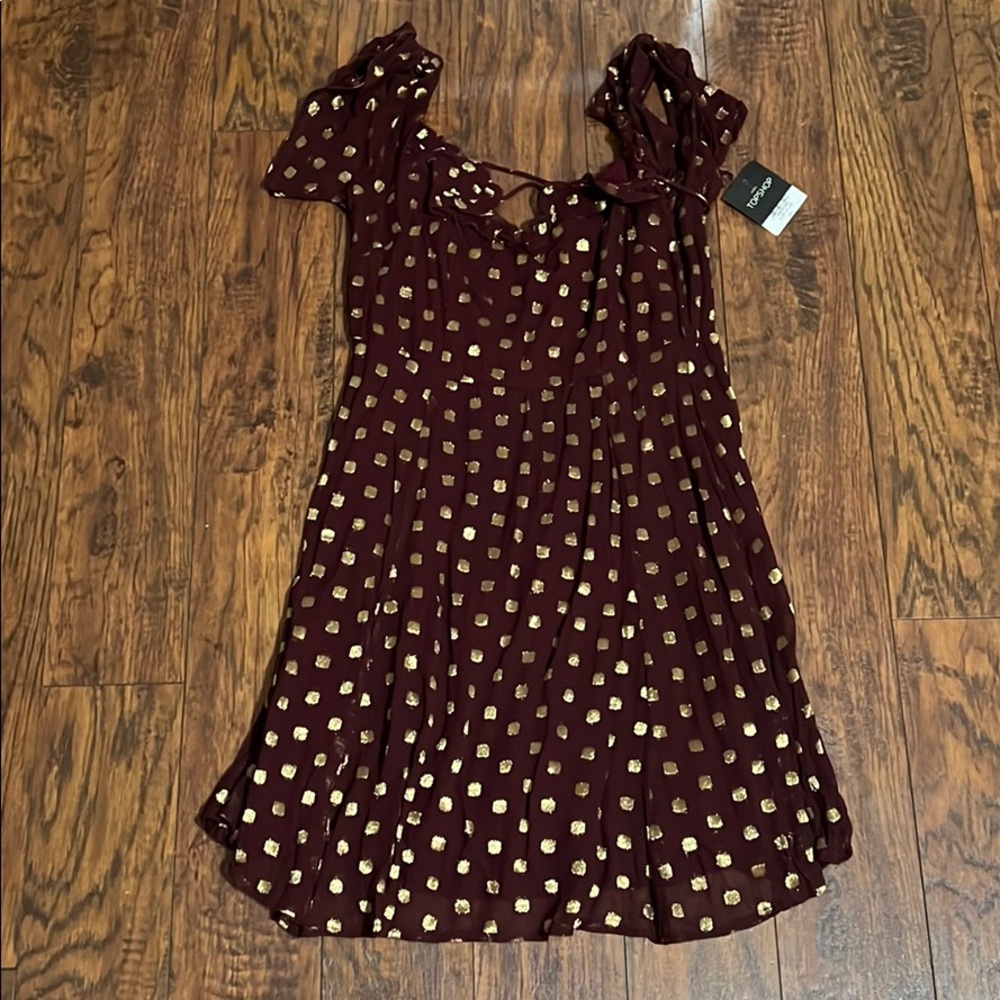 Maroon gold dress